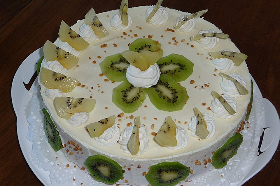 Frischkäse - Kiwi - Torte