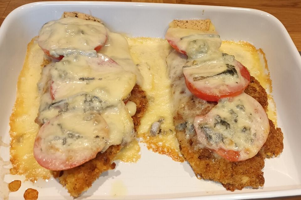 Schweineschnitzel mit Tomate - Mozzarella