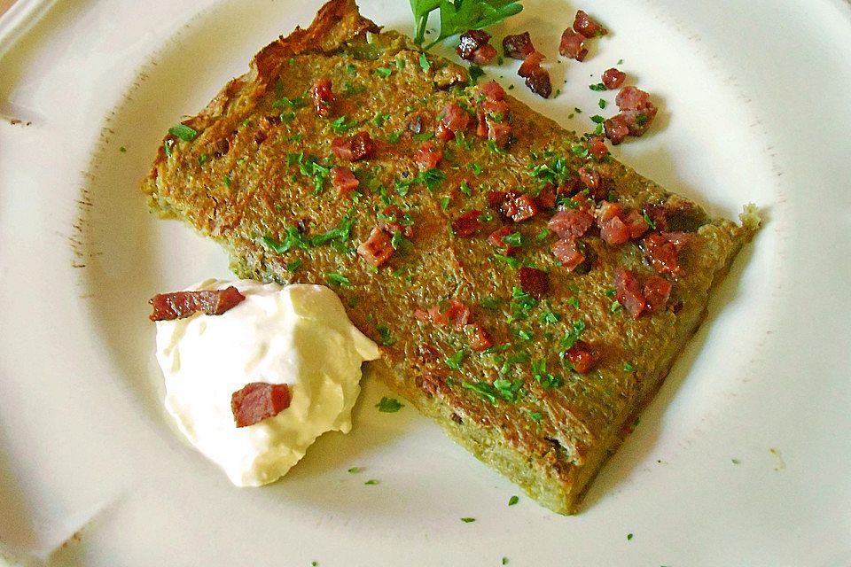 Blech-Reibekuchen mit Schinkenwürfeln