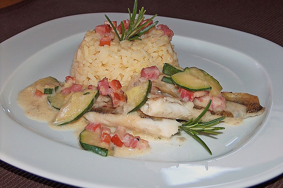 Zucchini - Fisch - Pfanne