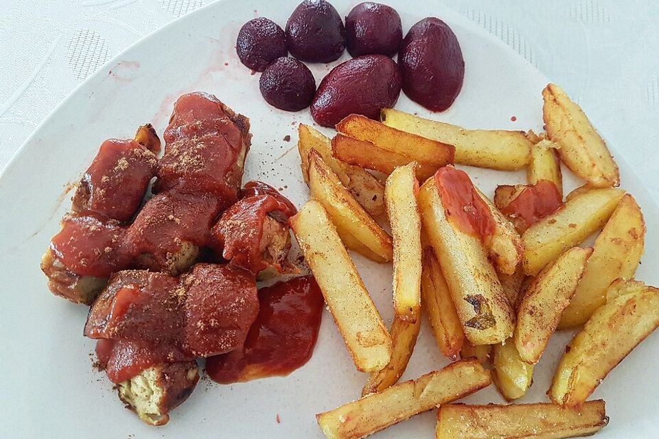 Currywurst mit Pommes frites