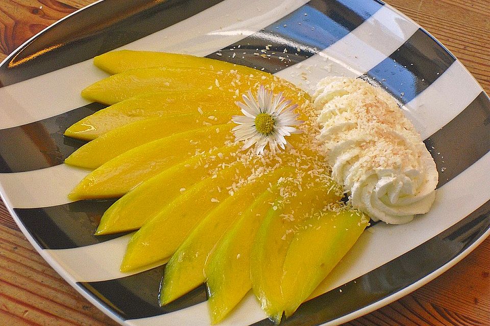 Marinierte Mango mit Kokossahne