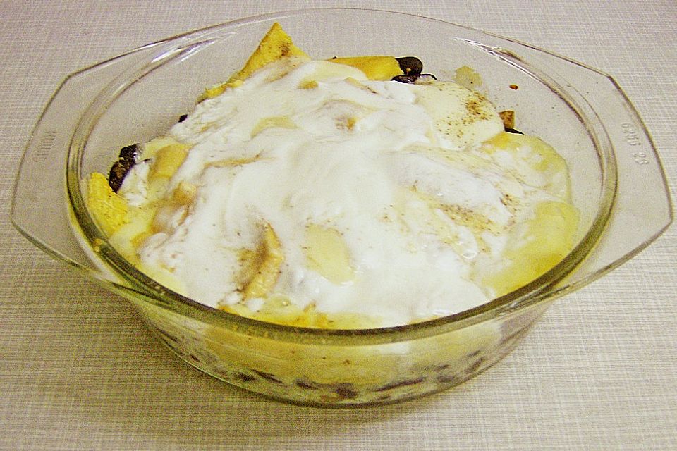 Kartoffelgratin mit schwarzen Bohnen