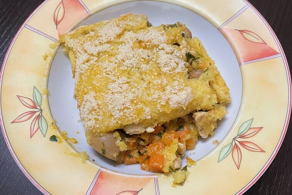 Polenta-Auflauf mit Hähnchenbrust