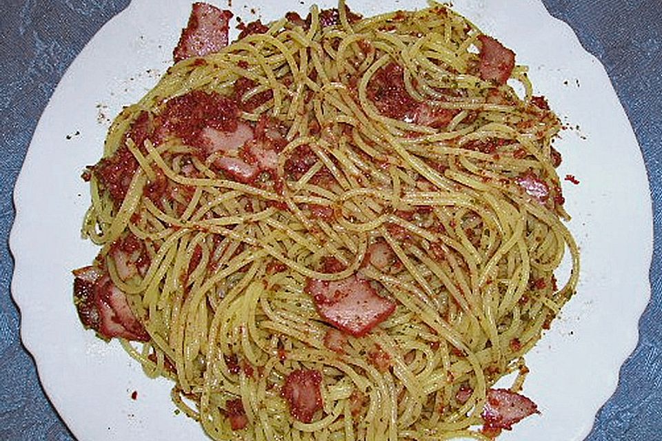 Spaghetti mit Blutwurst