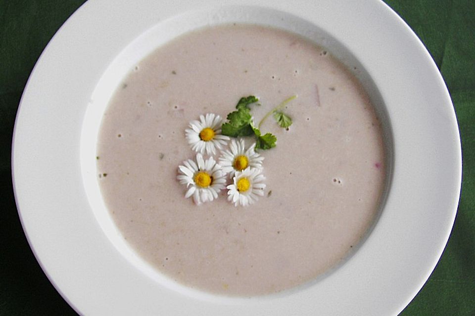 Radieschencreme mit Gänseblümchen