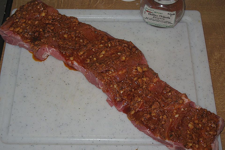 Nackenbraten, gefüllt mit Pesto