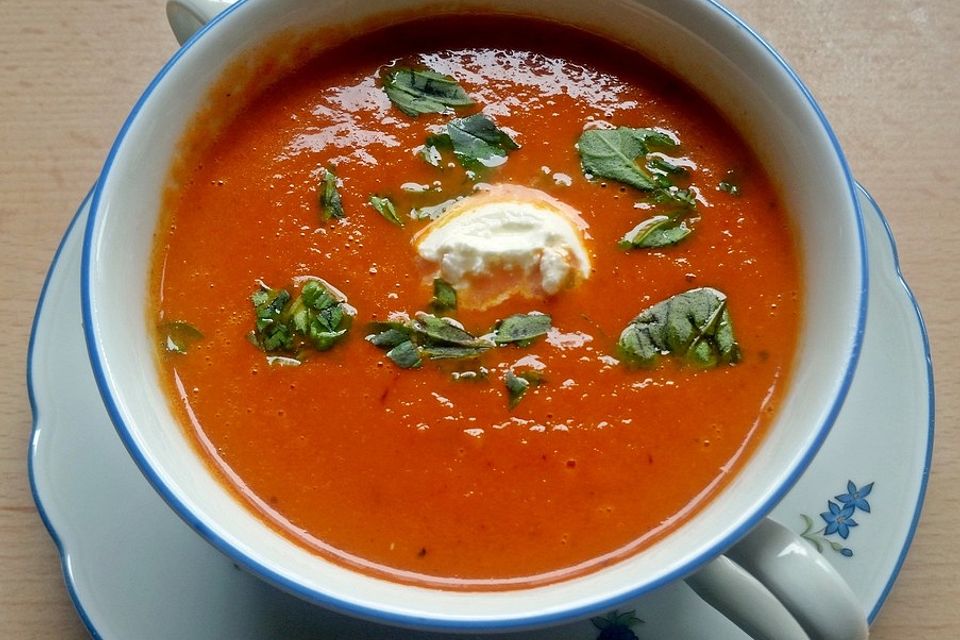 Geröstete Tomaten - Paprika - Suppe