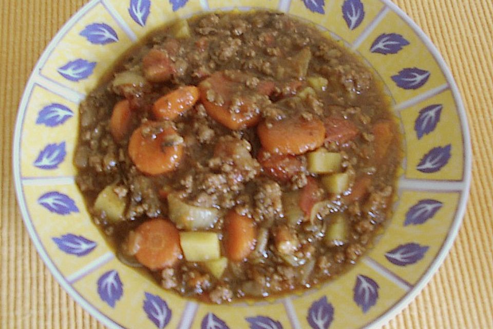 Hackfleisch - Eintopf mit Champignons