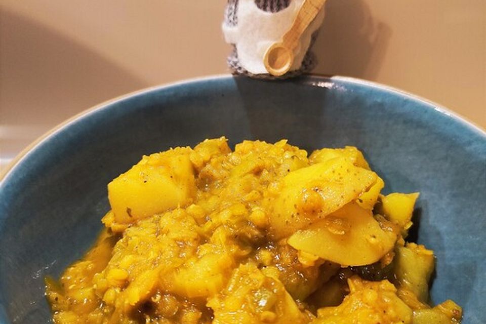 Kartoffel-Curry mit Linsen