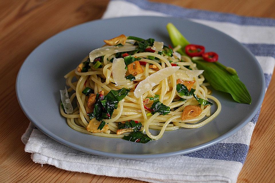 Spaghetti mit Bärlauch