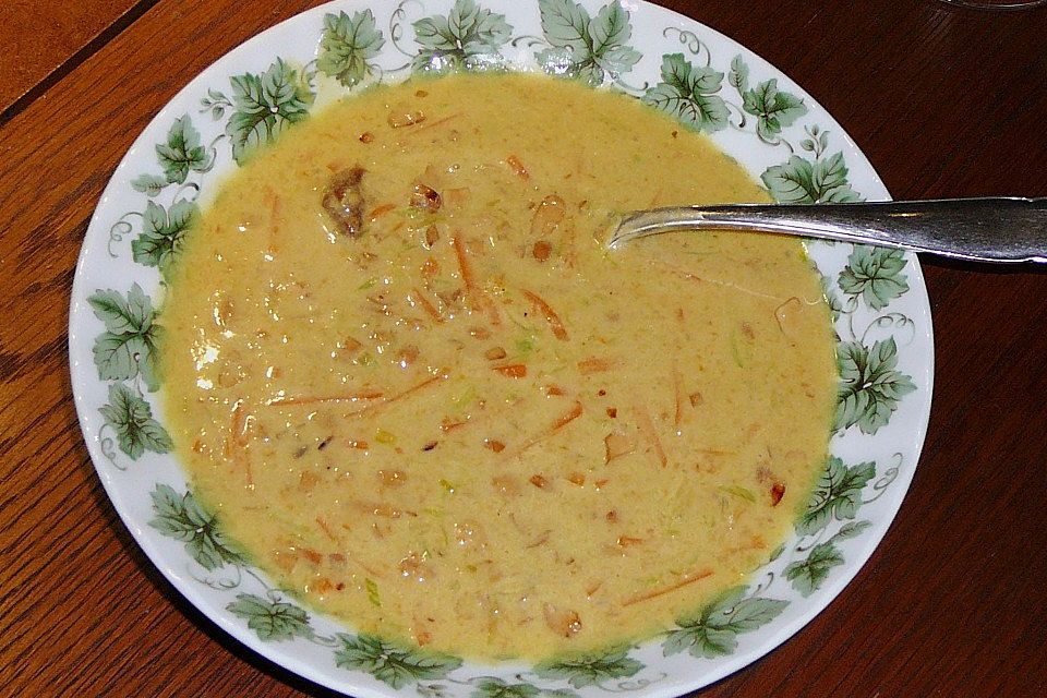 Afrikanische Erdnuss-Lauch-Suppe