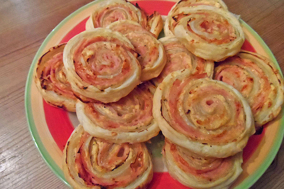 Schinken - Blätterteig - Schnecken