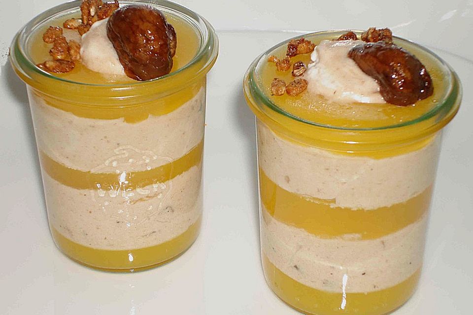 Maronenmousse mit Orangengelee