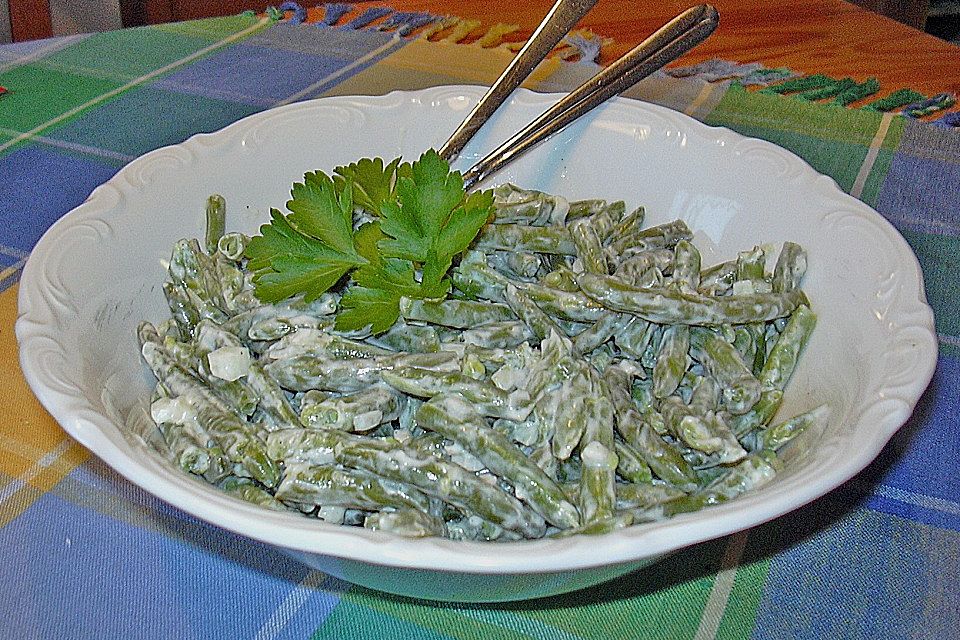 Grüner Sahne - Bohnen - Salat