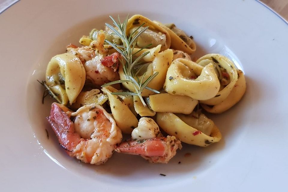 Scampi mit Ricotta - Tortellini