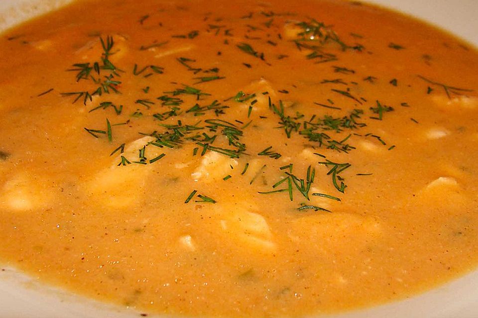 Kalifornische Lachssuppe