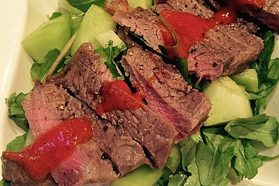 Melonen - Steak - Salat