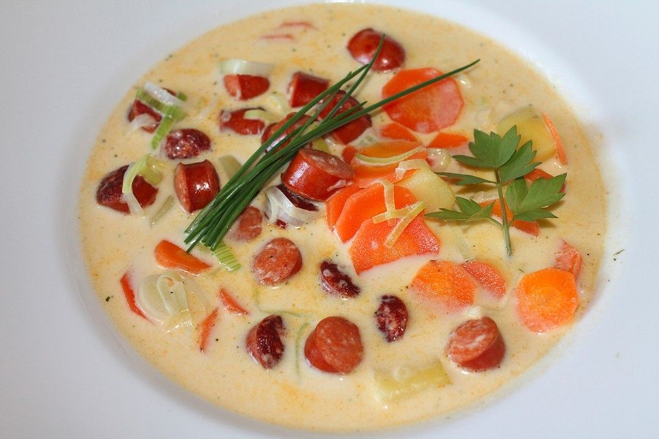 Cabanossi-Käse-Suppe