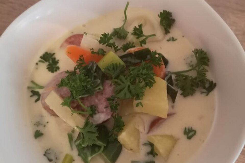 Cabanossi-Käse-Suppe