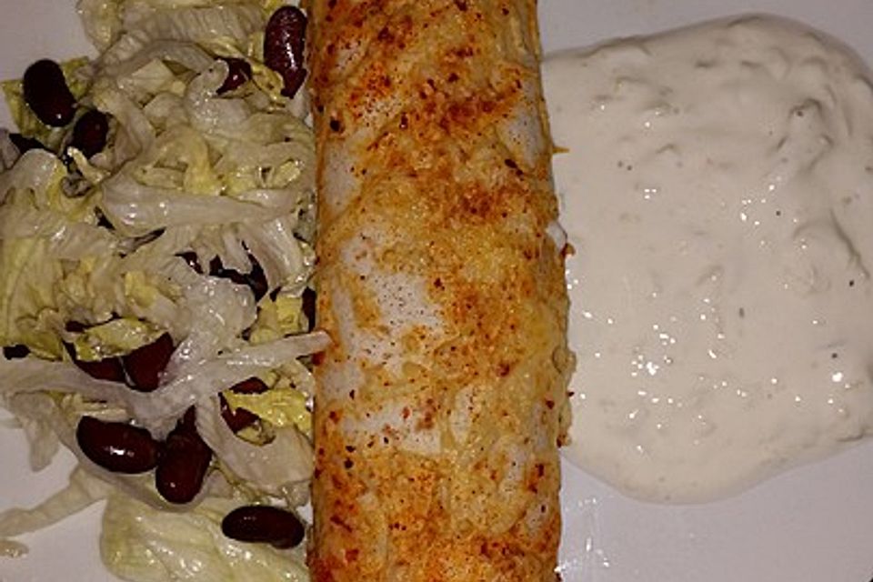 Überbackene Enchiladas mit Tzatziki