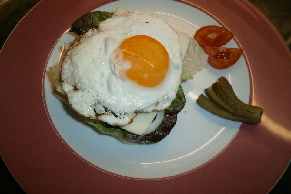 Spiegelei-Brot im Frühling