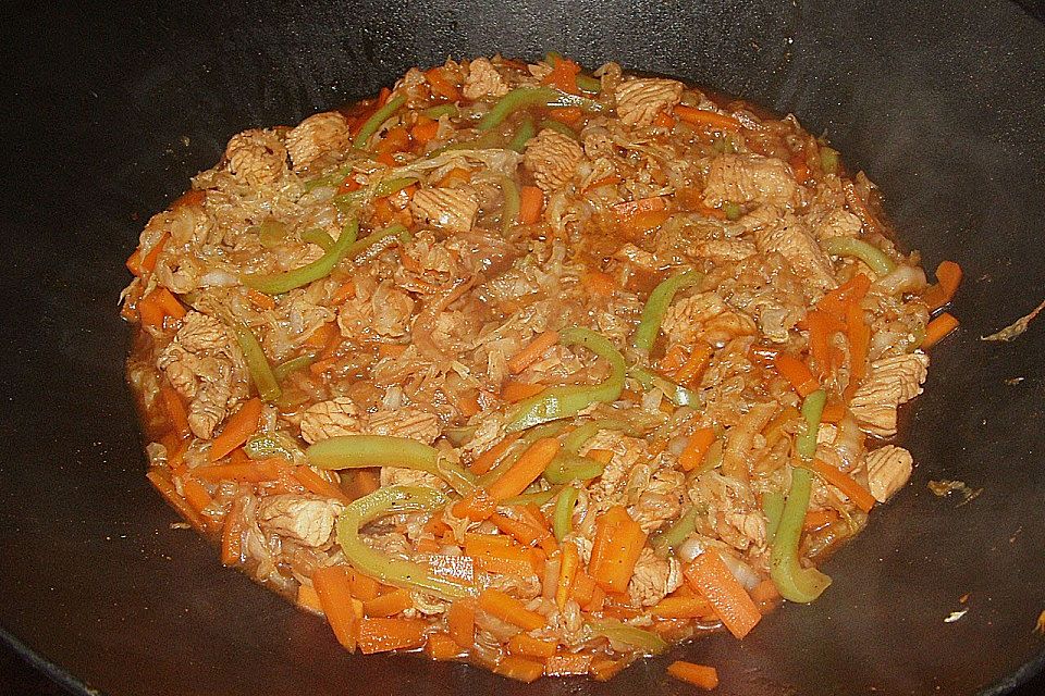 Chinakohl - Hähnchenpfanne