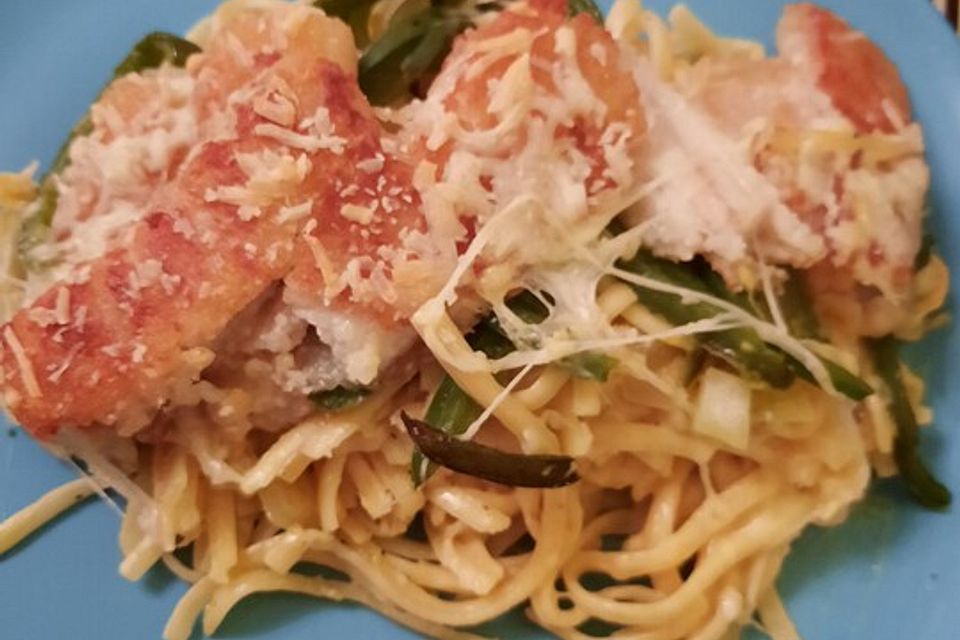 Fischstäbchen - Spaghetti - Auflauf