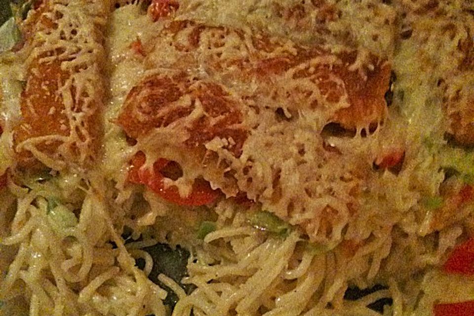 Fischstäbchen - Spaghetti - Auflauf