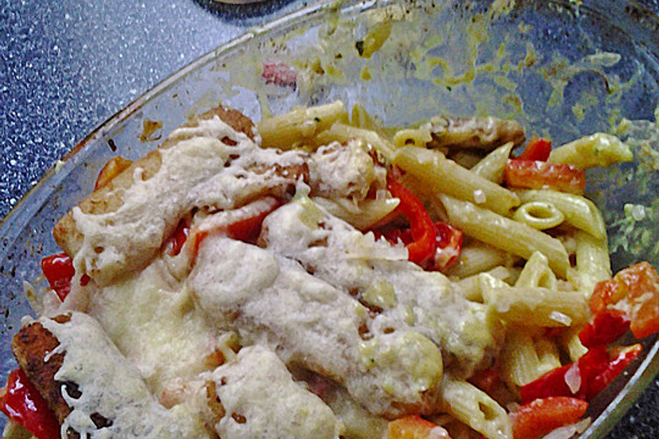 Fischstäbchen - Spaghetti - Auflauf