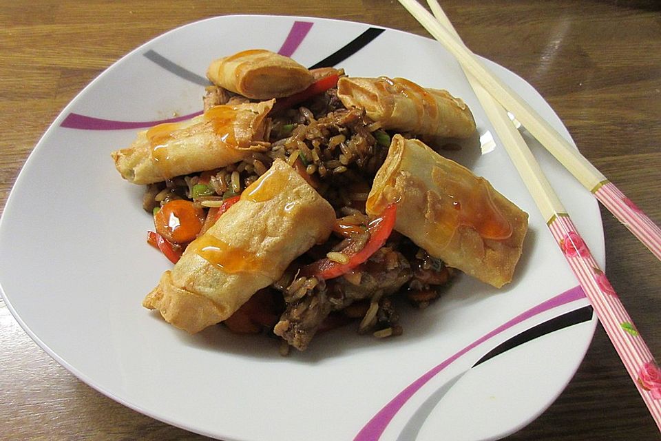 Chinesisches Hähnchen mit Reis