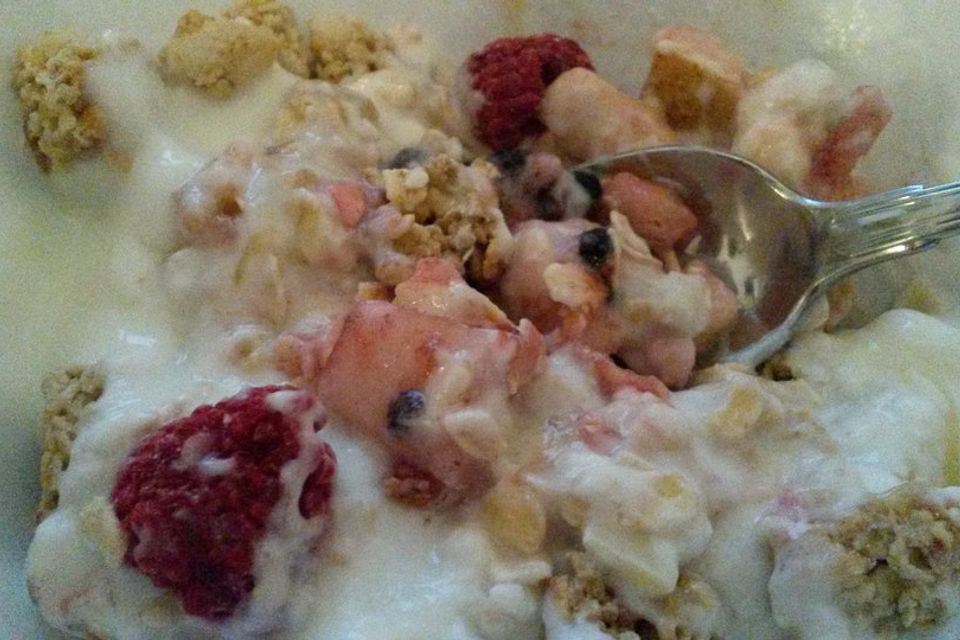 Joghurt - Knuspermüsli mit Obstsalat