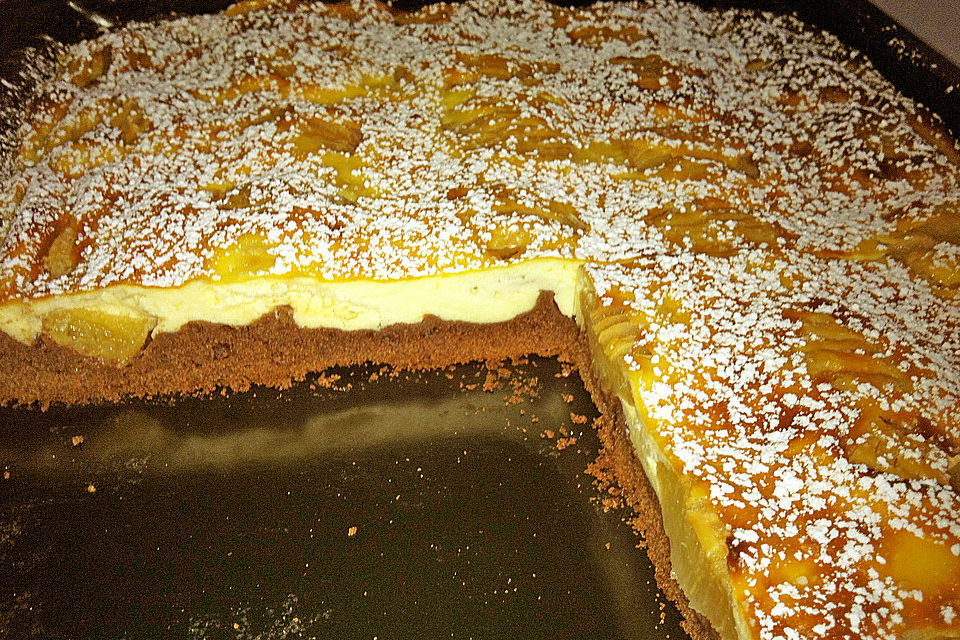 Apfelkuchen mit Mascarpone - Guss