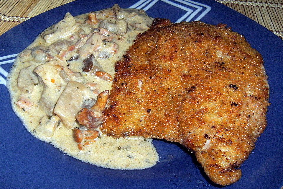 Schnitzel mit Pilzsoße