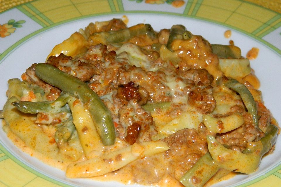 Bohnen - Auflauf mit Gorgonzola