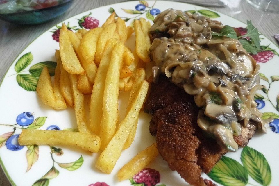 Jägerschnitzel mit frischer Pilzmischung