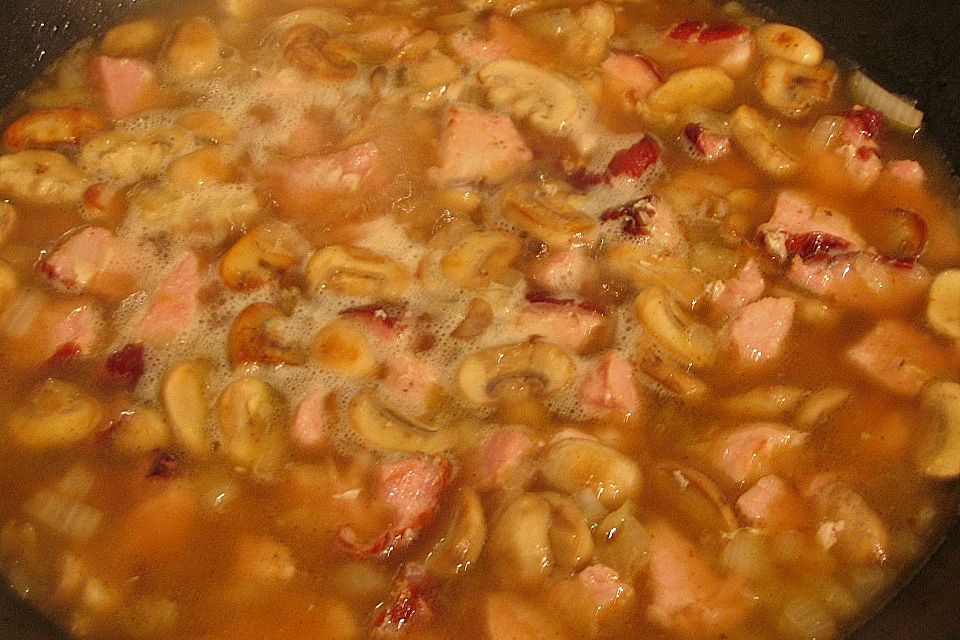 Kasseler-Pilzragout