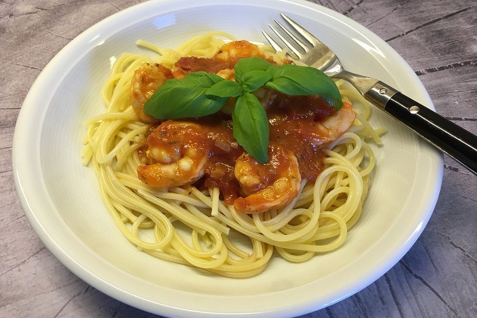 Spaghetti mit Scampi - Sauce