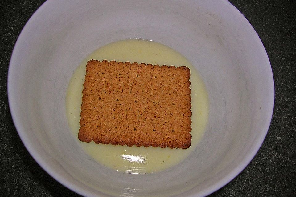 Vanille - Pudding mit Butterkeksen