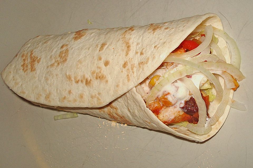 Feurige Hähnchen - Tortillas