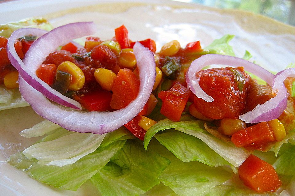 Feurige Hähnchen - Tortillas