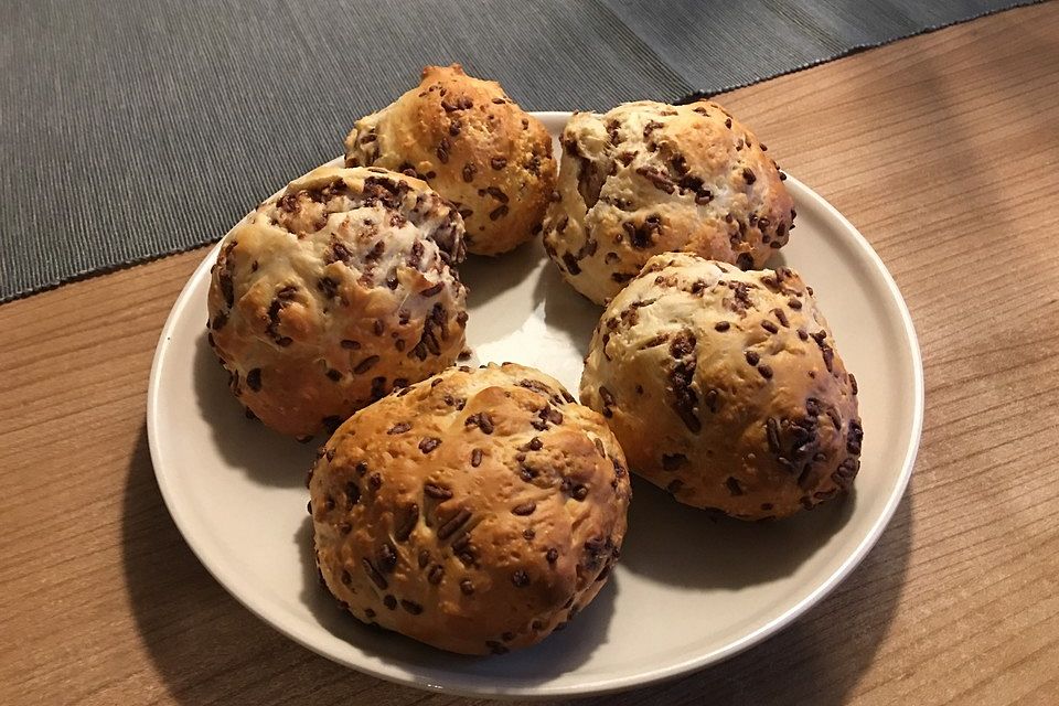 Einfache Quark - Schokobrötchen