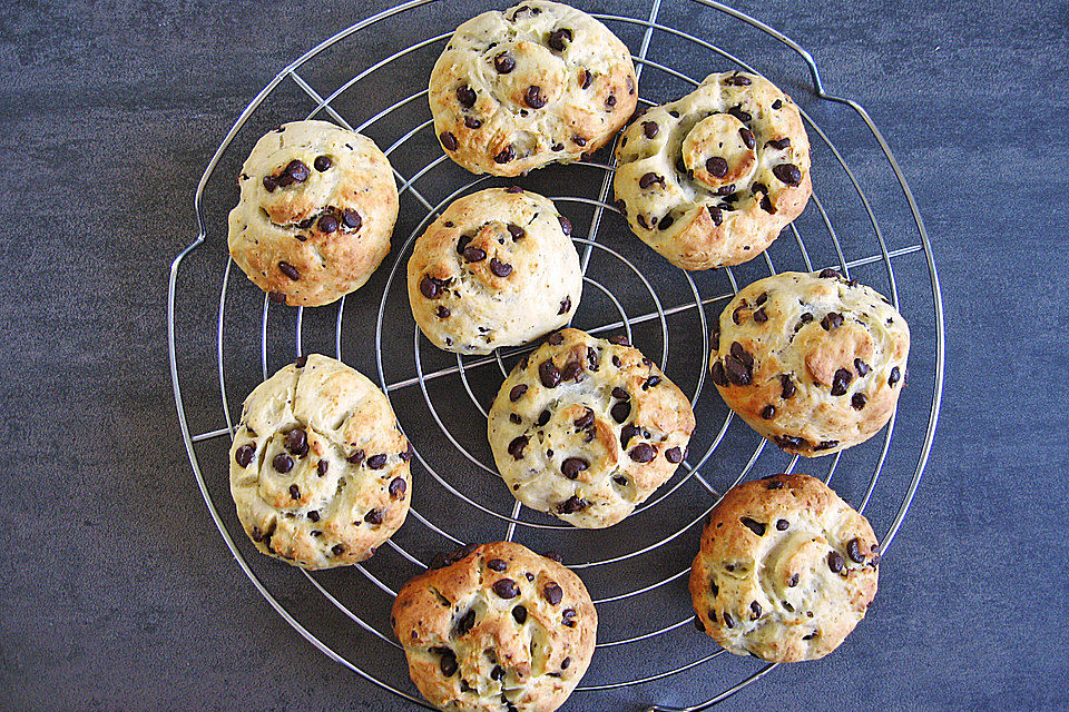 Einfache Quark - Schokobrötchen