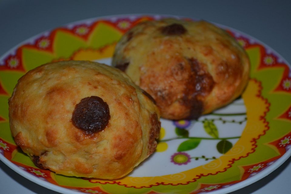 Einfache Quark - Schokobrötchen