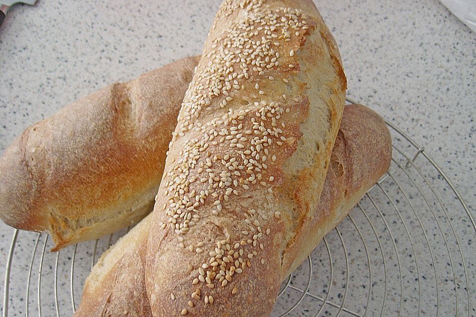 Baguette mit Sauerteig