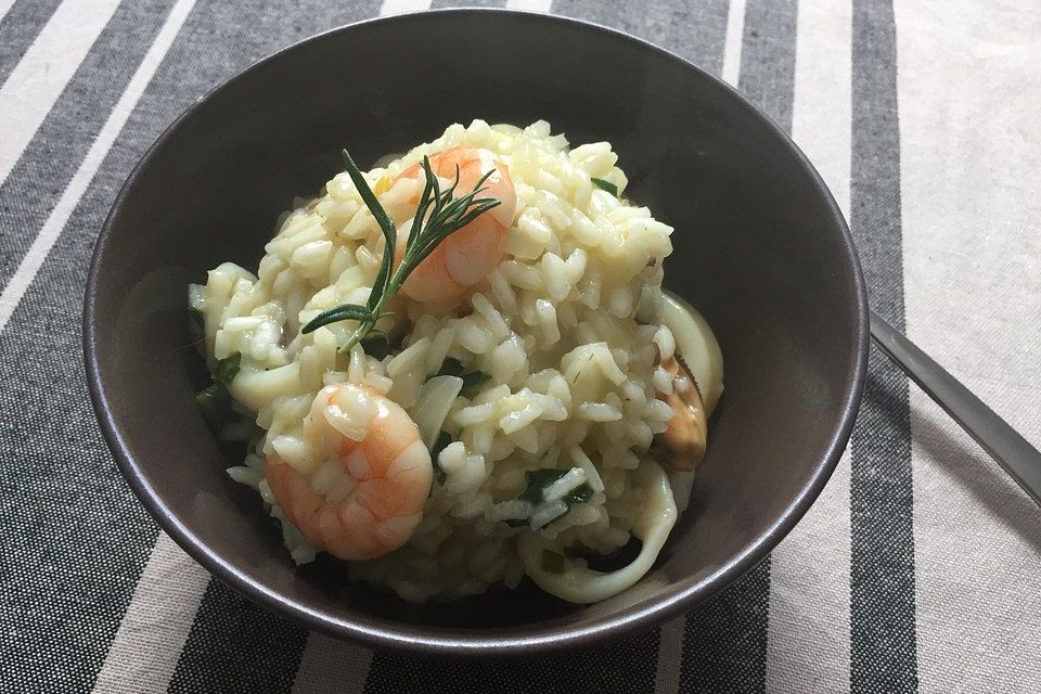 Meeresfrüchte-Risotto mit Bärlauch