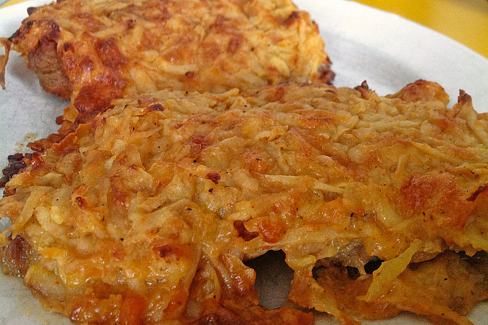 Nackensteaks mit Kartoffelkruste