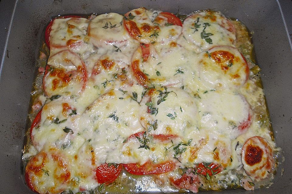 Bohnenauflauf mit Mozzarella