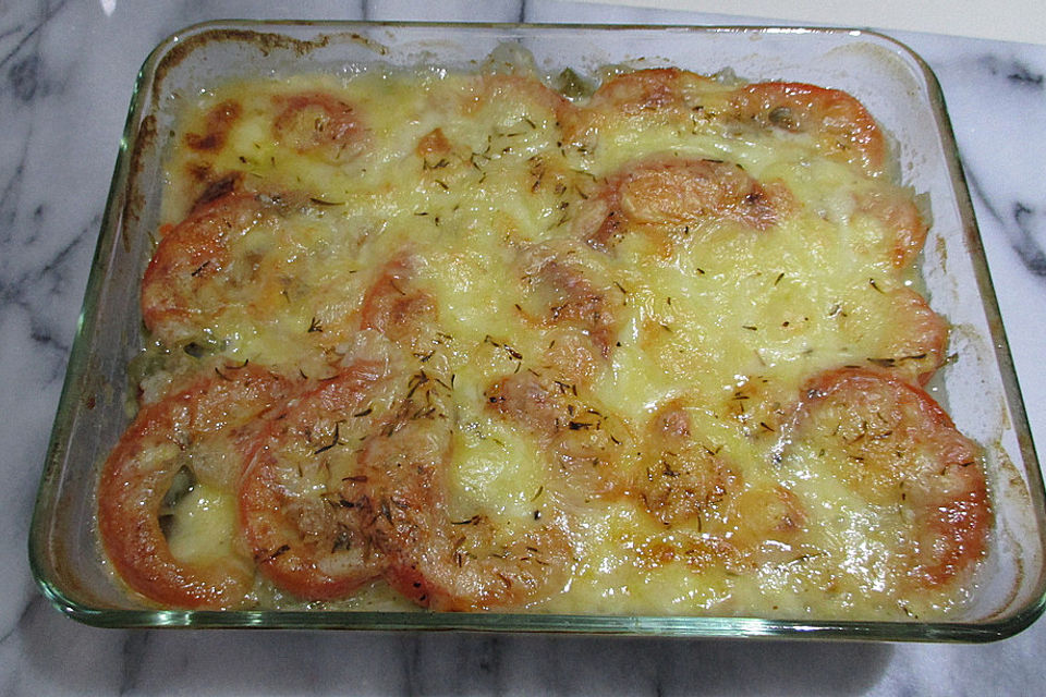 Bohnenauflauf mit Mozzarella