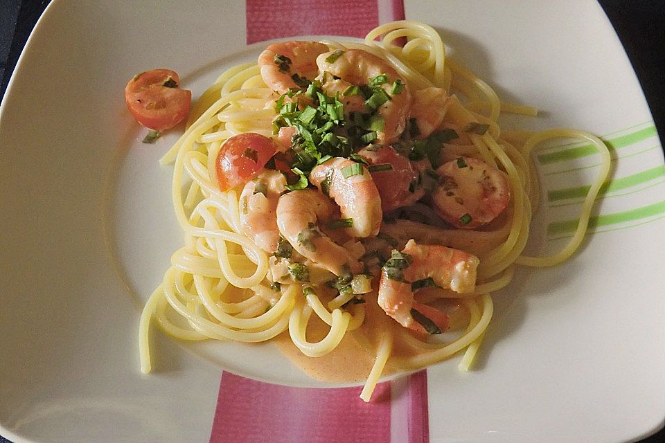 Bärlauch - Pasta mit Flusskrebsen